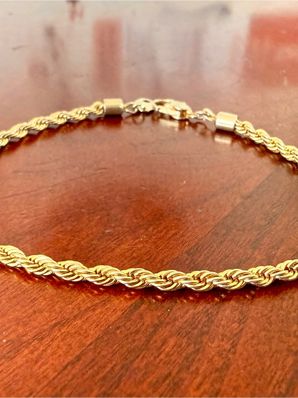 14k Gold Rope Chain Bracelet